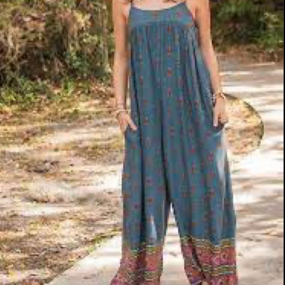 Natural Life Grey Boho Jumpsuit (NWT)